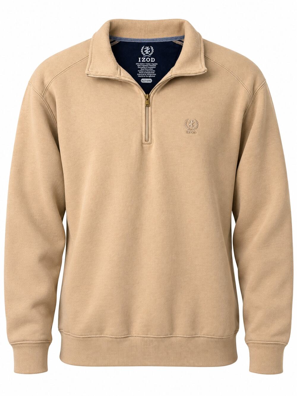 Croft & Barrow Mens XL Quarter Zip Pullover Brown Fleece Sweater
